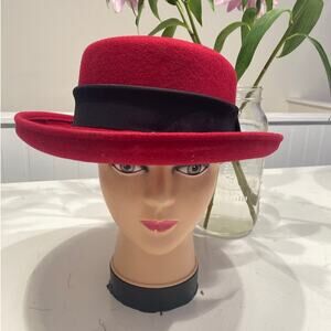 Vintage Bollman Hat Company 100% Wool Felt Red Hat